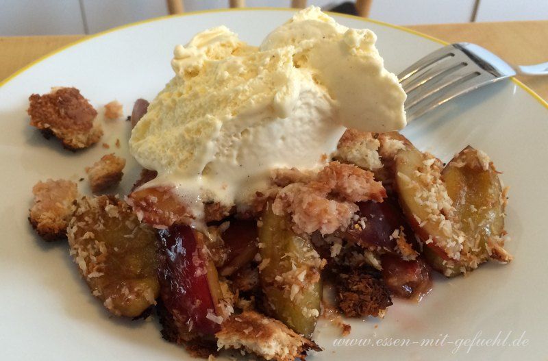 Pflaumen Crumble, glutenfrei, paleo