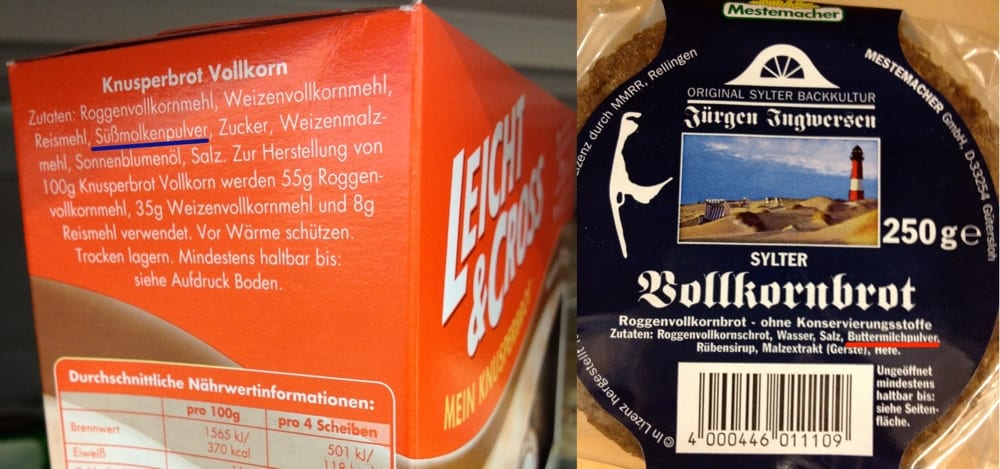 Laktose im Brot
