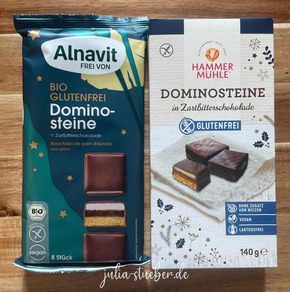 Glutenfreie, laktosefreie Dominosteine
