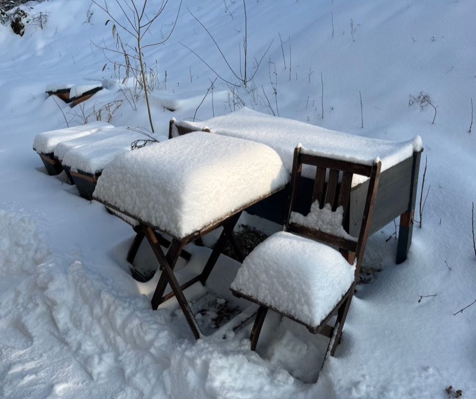 Der Schnee in unserem Garten