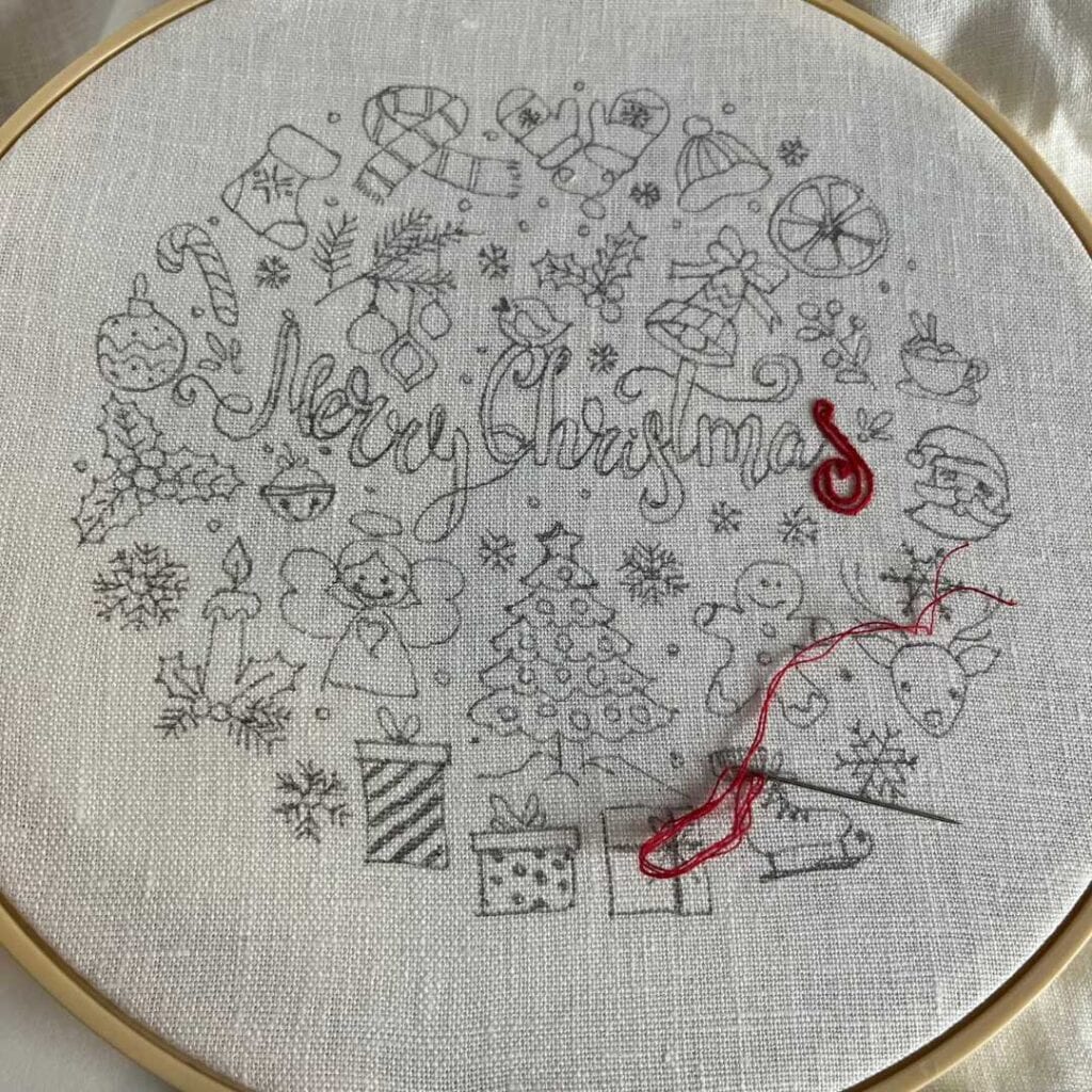 Gestickter Adventskalender