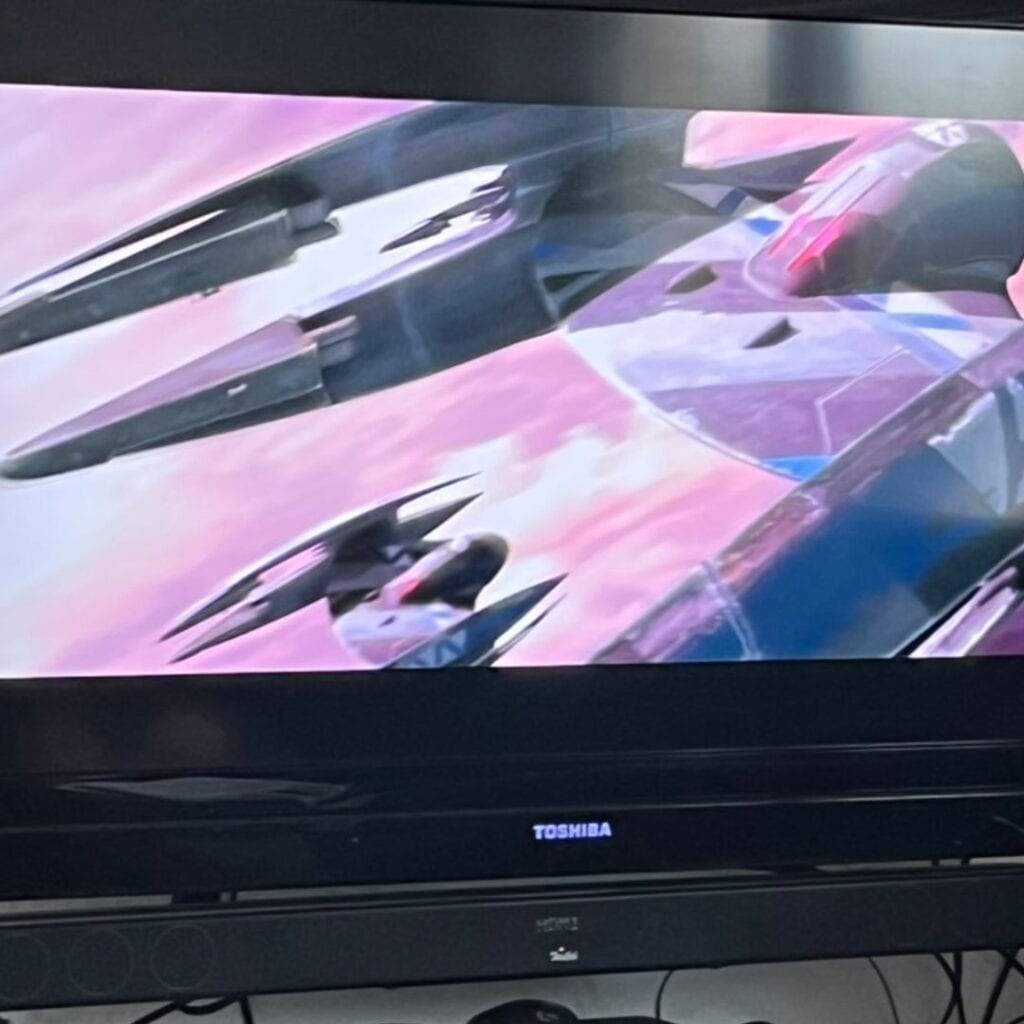 Ein TV mit einer Star Wars - The Clone Wars-Folge