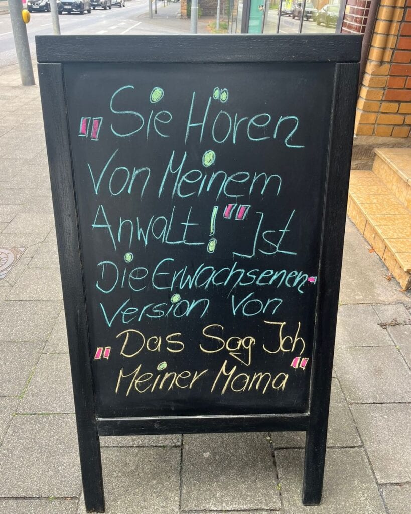 Das Schild bei der Frisörin