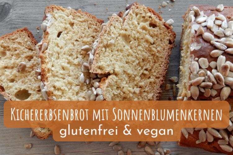 Kichererbsenbrot mit Sonnenblumenkernen, glutenfrei und vegan