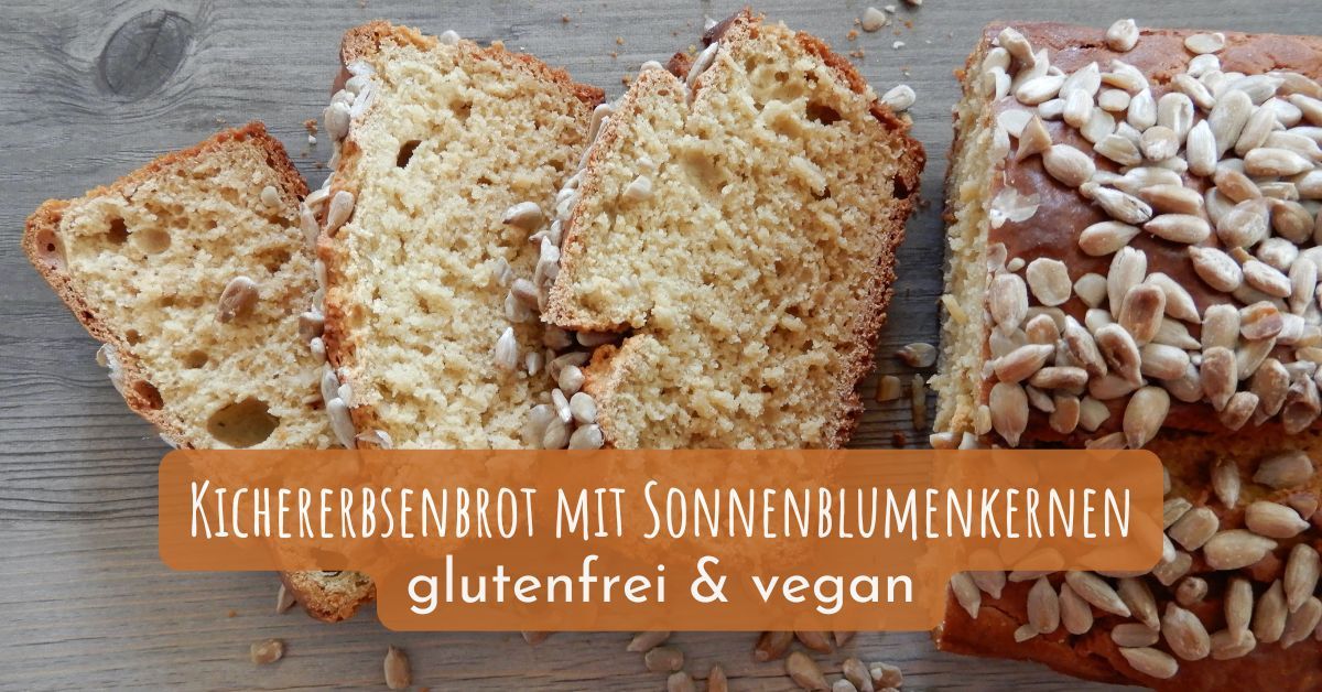 Kichererbsenbrot mit Sonnenblumenkernen, glutenfrei und vegan