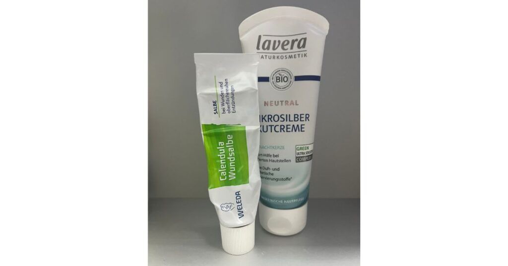 Lavera Neutral Mikrosilber Akutcreme und Weleda Calendula Salbe
