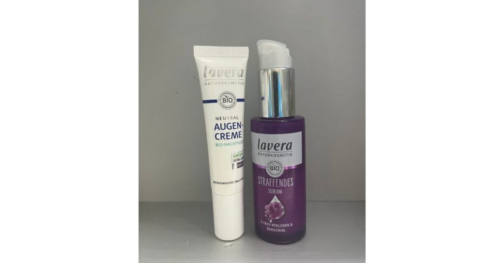 Lavera Straffendes Serum und Lavera Neutral Augencreme mit Bio-Nachtkerze